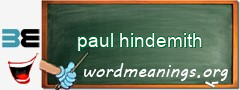 WordMeaning blackboard for paul hindemith